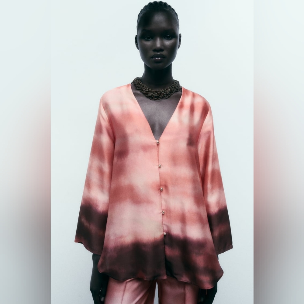 NWT Zara Tie Dye Blouse